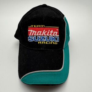 Team Makita Suzuki Racing Hat Black Teal Heavy Brushed Cotton Adjustable Cap